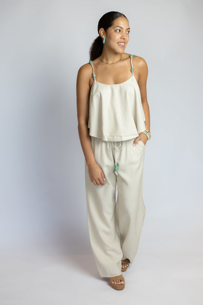 Bare Footsteps Beaded Pants Set