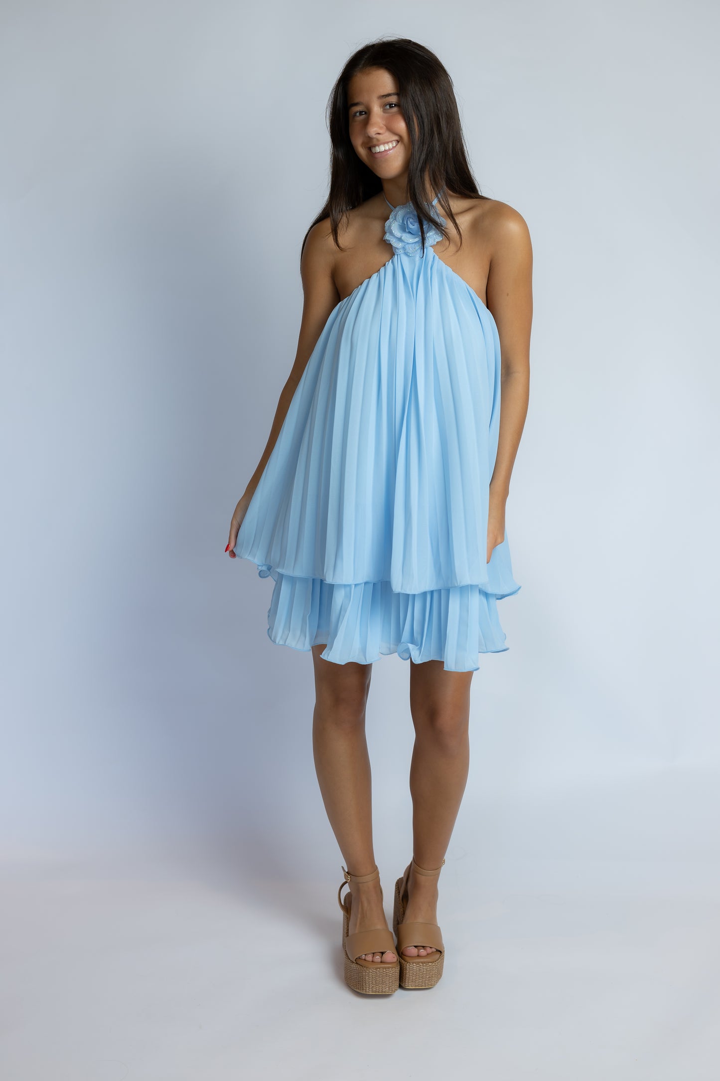 Juliette Floral Pleated Mini Dress