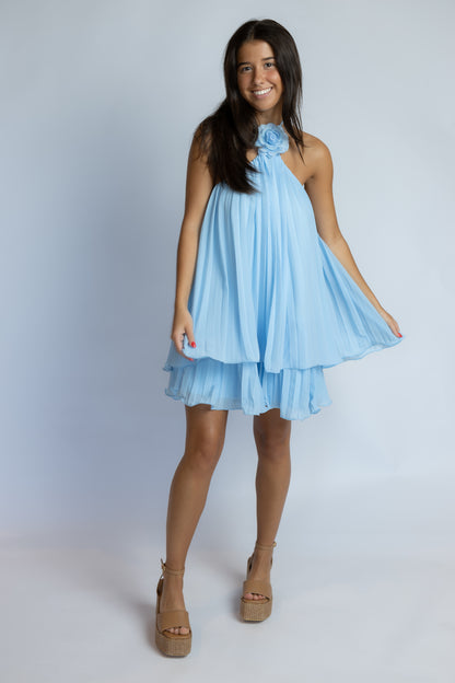 Juliette Floral Pleated Mini Dress