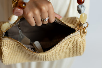 Rachel Straw Beaded Clutch