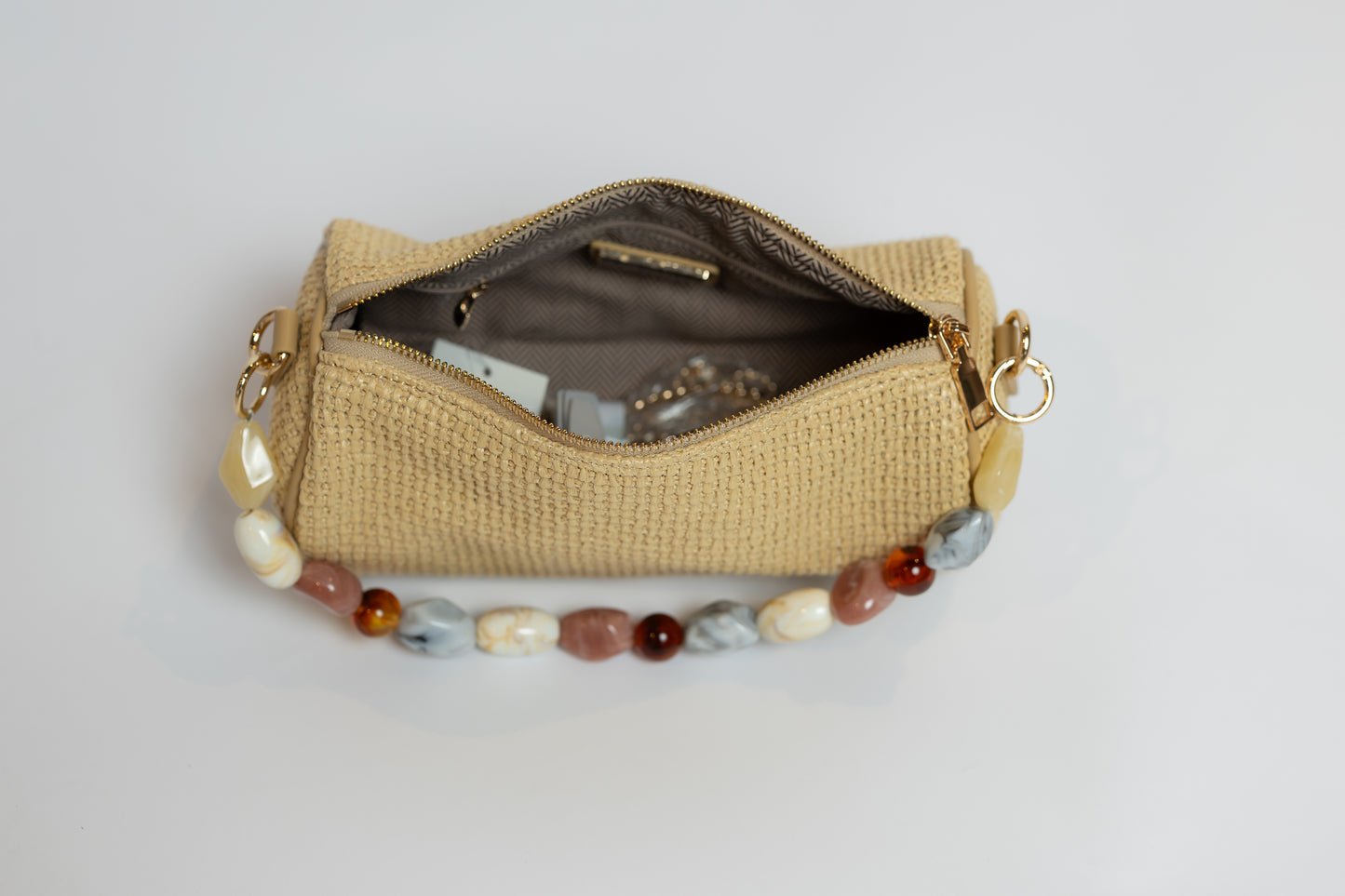 Rachel Straw Beaded Clutch