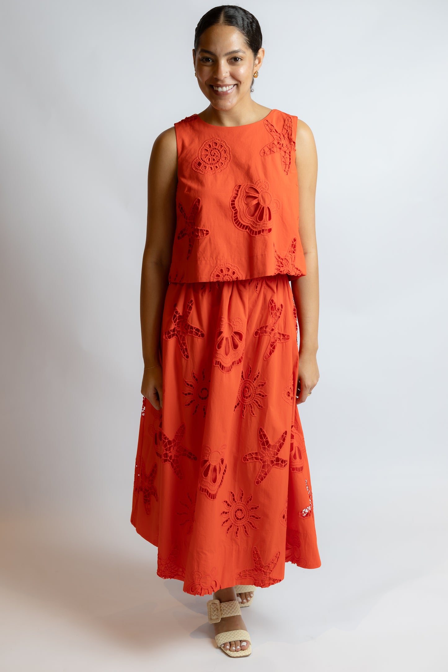 Seaside Embroidered Eyelet Top