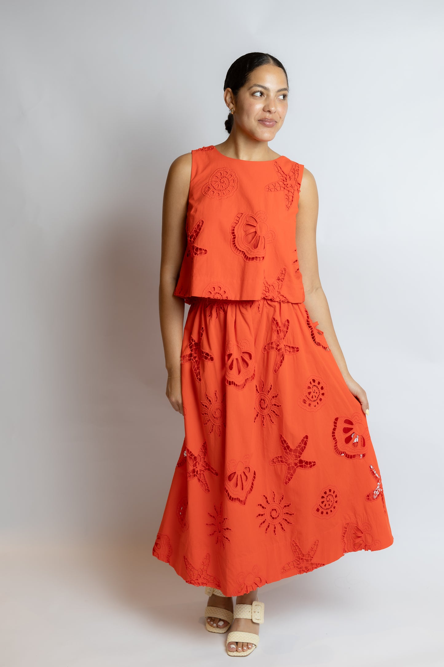 Seaside Embroidered Eyelet Top