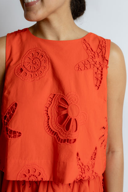 Seaside Embroidered Eyelet Top