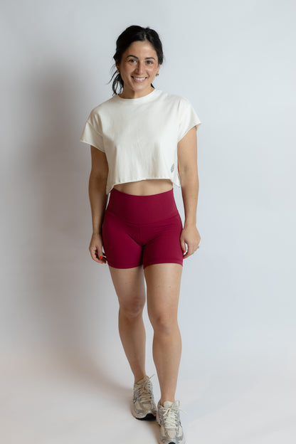 Hot Shot Cropped Tee White