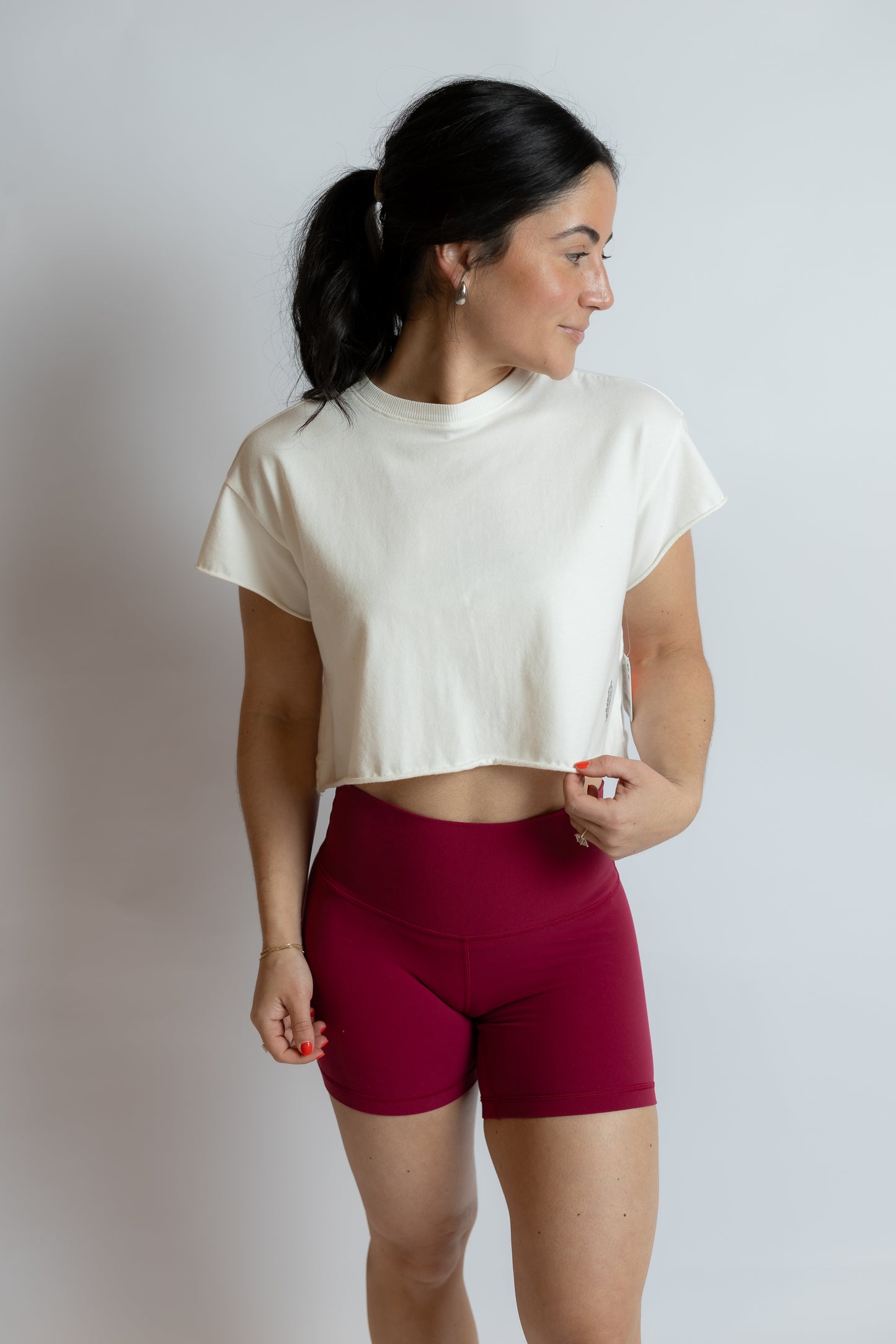 Hot Shot Cropped Tee White