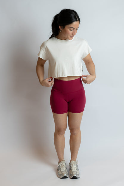 Hot Shot Cropped Tee White