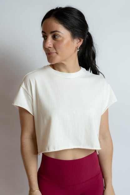 Hot Shot Cropped Tee White
