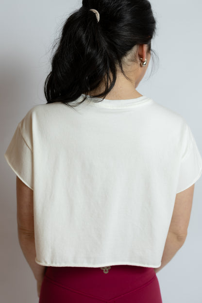 Hot Shot Cropped Tee White