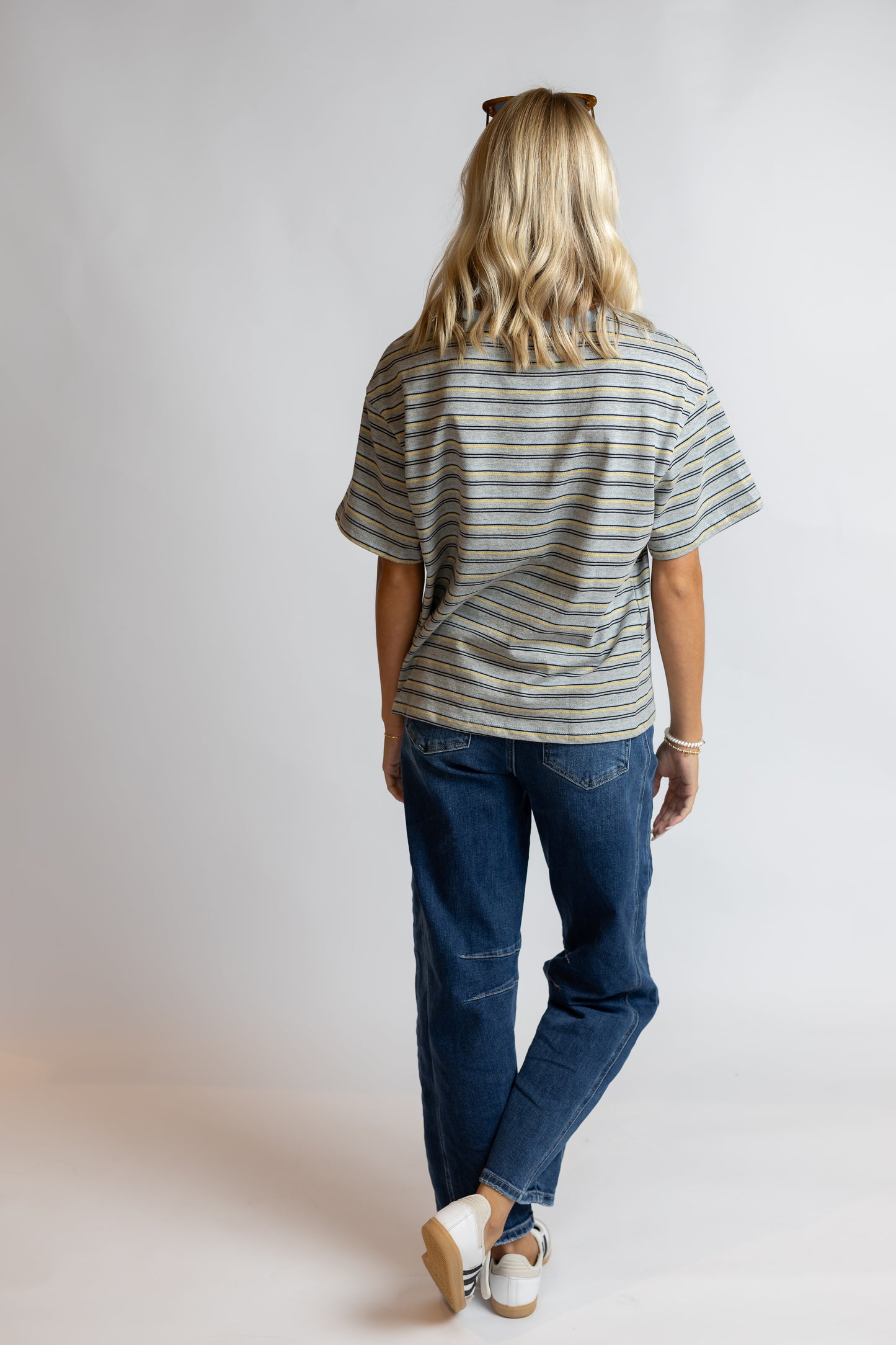 Let's Get Gelato Striped Oversized Tee
