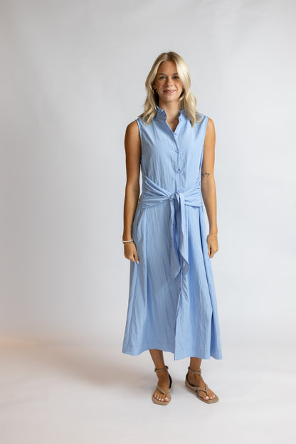 Tidal Wave Tie Waist Midi Dress