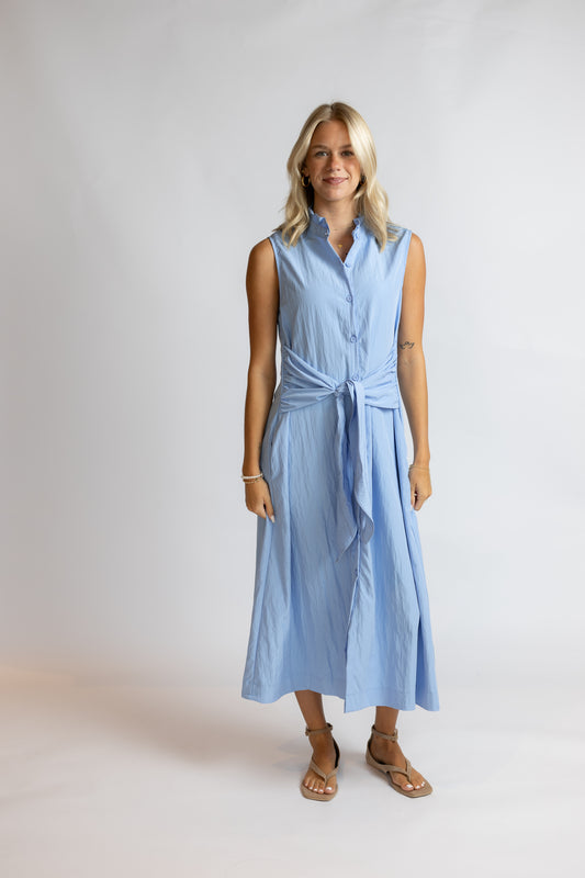 Tidal Wave Tie Waist Midi Dress