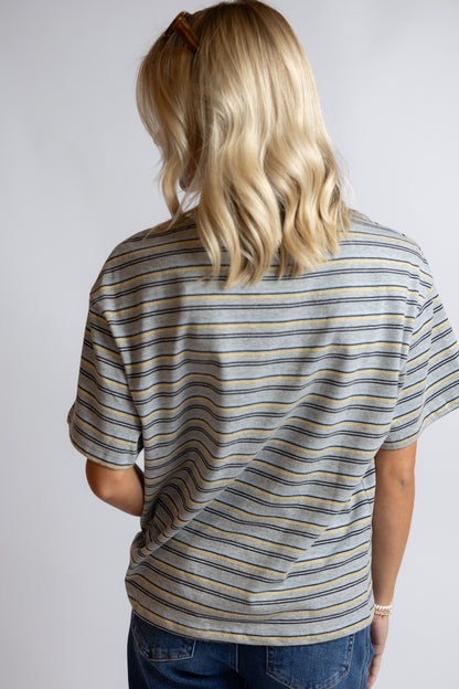 Let's Get Gelato Striped Oversized Tee