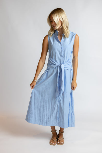 Tidal Wave Tie Waist Midi Dress