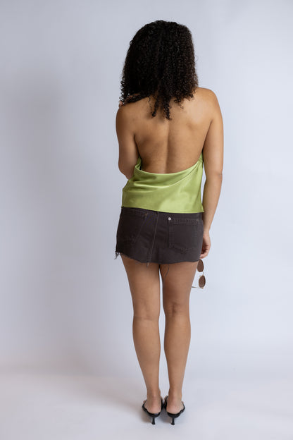 Golden Hour Halter Satin Top
