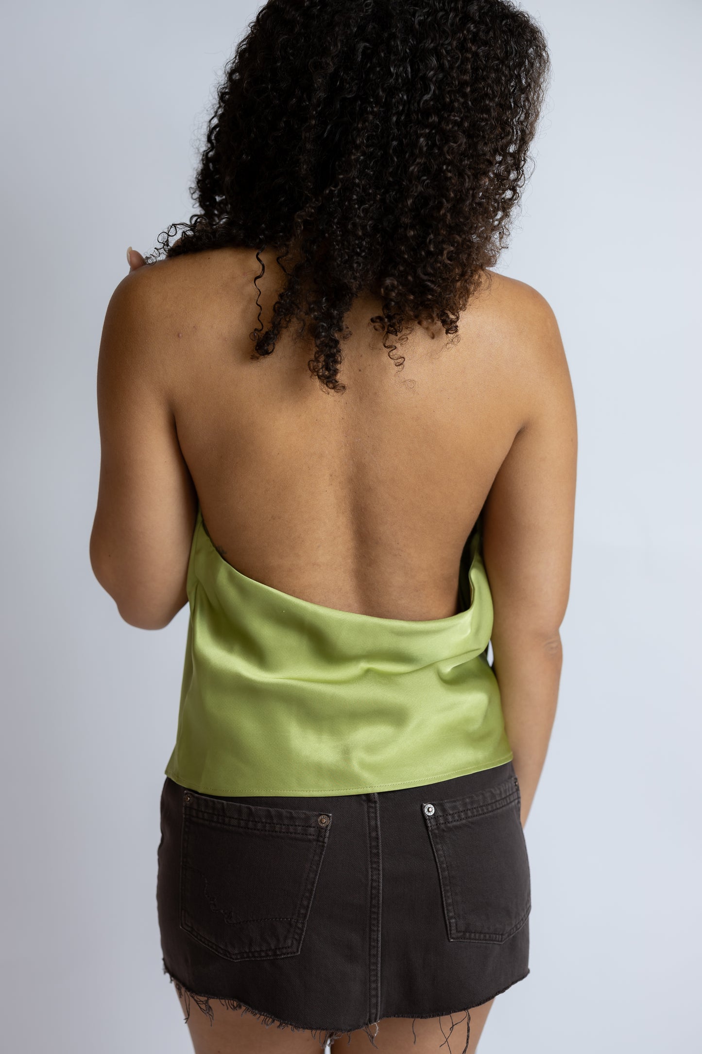 Golden Hour Halter Satin Top