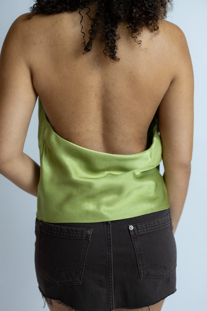 Golden Hour Halter Satin Top