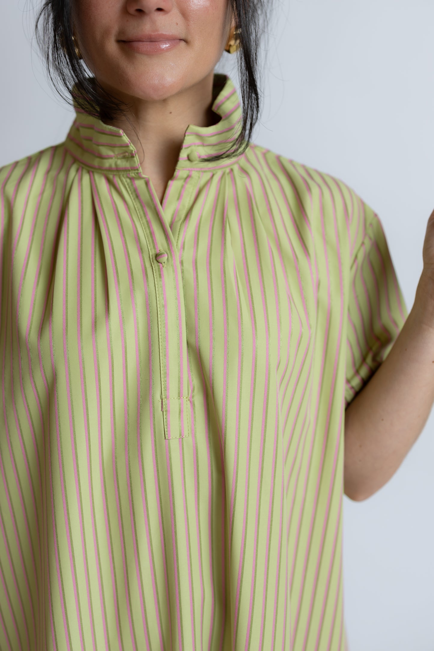 Sage Getaway Stripe Midi Dress