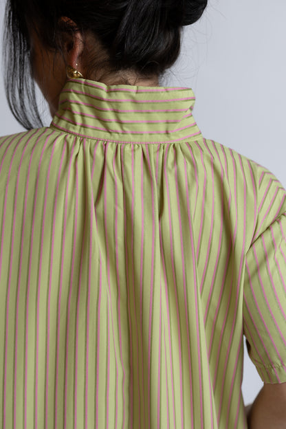 Sage Getaway Stripe Midi Dress