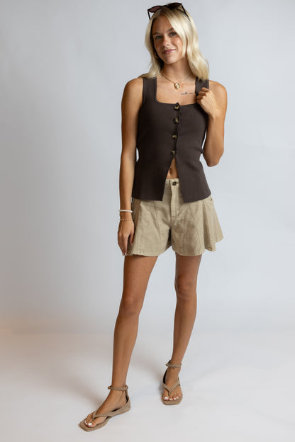 Myra Button Front Vest