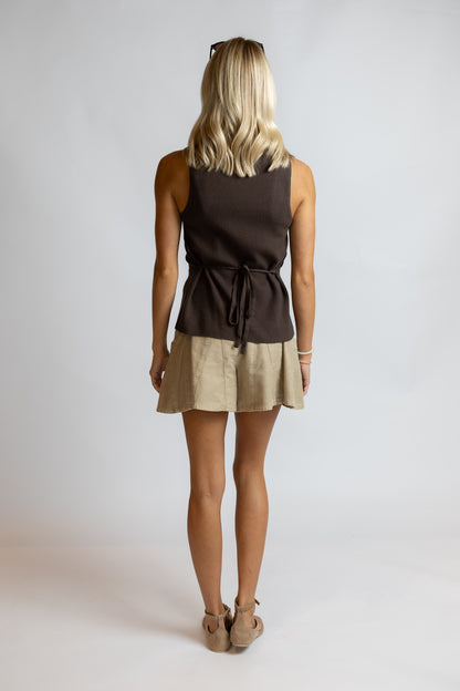 Myra Button Front Vest