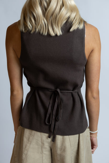 Myra Button Front Vest