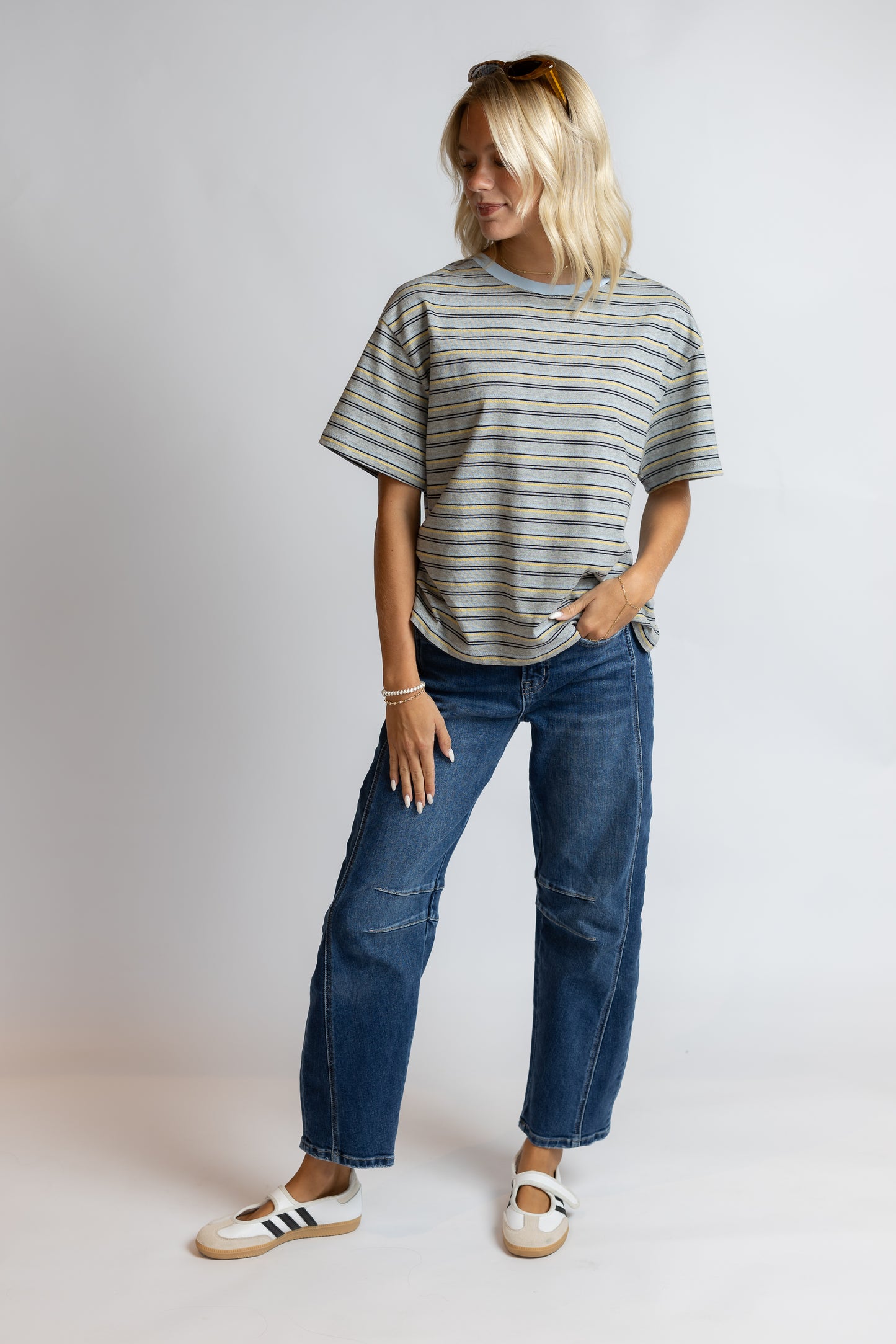 Let's Get Gelato Striped Oversized Tee