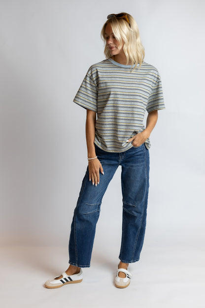Let's Get Gelato Striped Oversized Tee