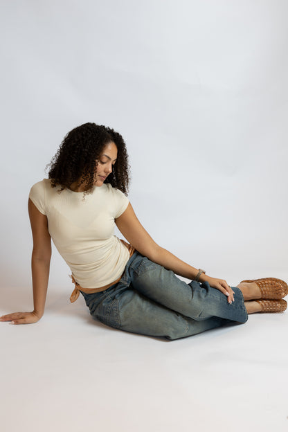 Serena Ribbed Cap Sleeve Top