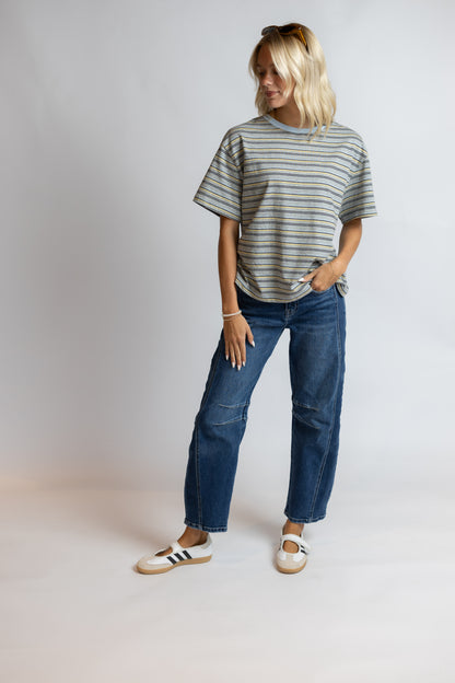 Let's Get Gelato Striped Oversized Tee