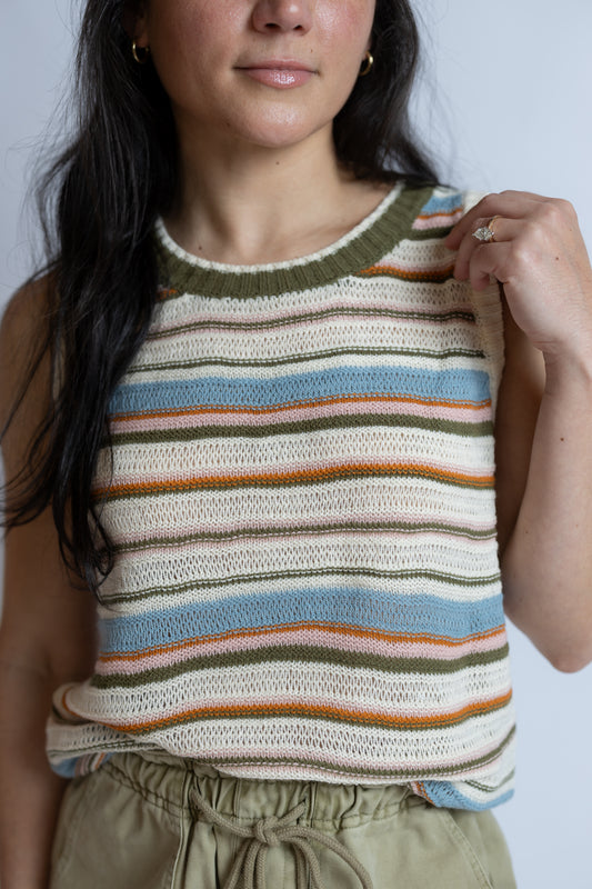 Fall Stripe Sweater Vest