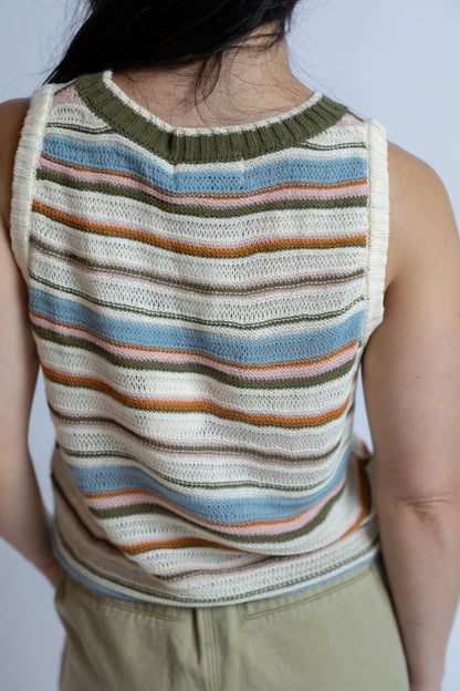 Fall Stripe Sweater Vest
