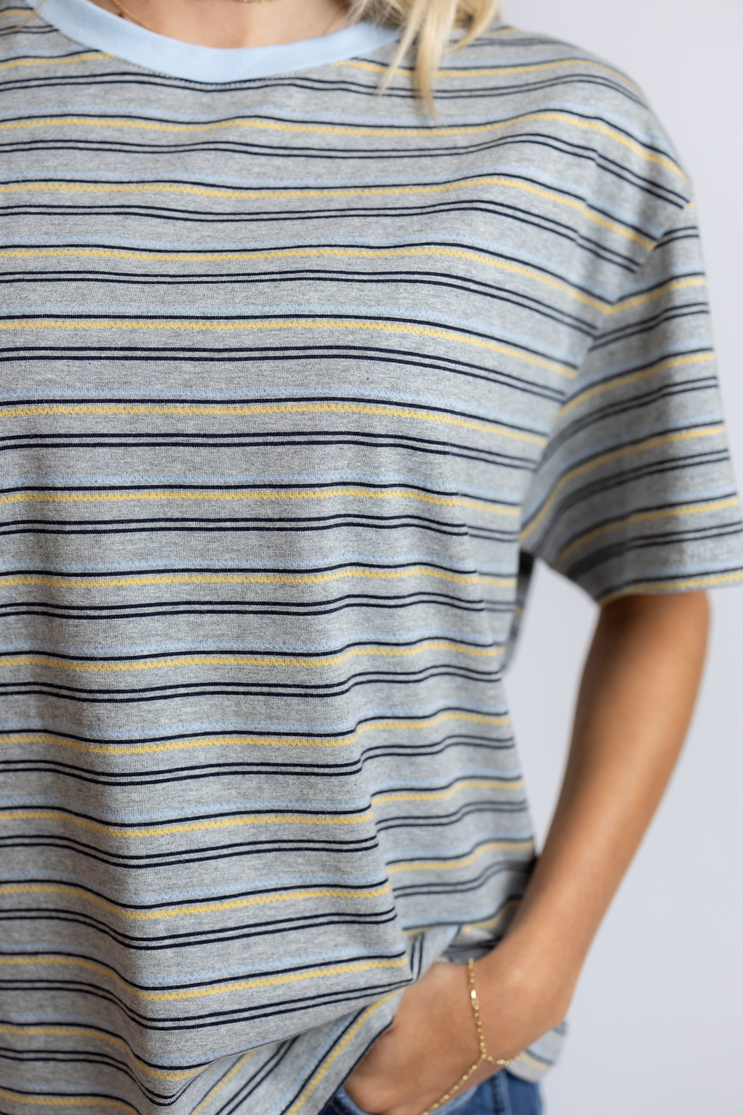 Let's Get Gelato Striped Oversized Tee