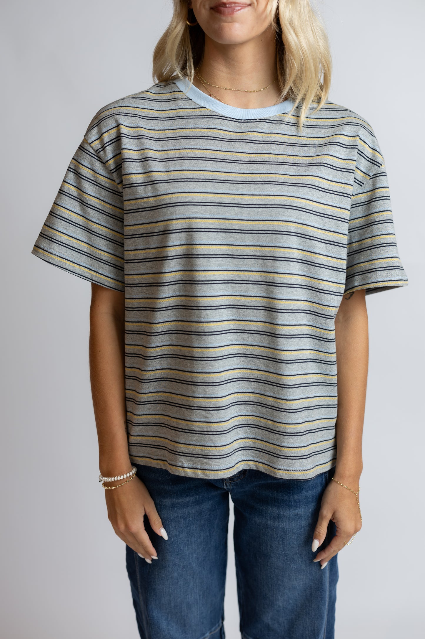 Let's Get Gelato Striped Oversized Tee