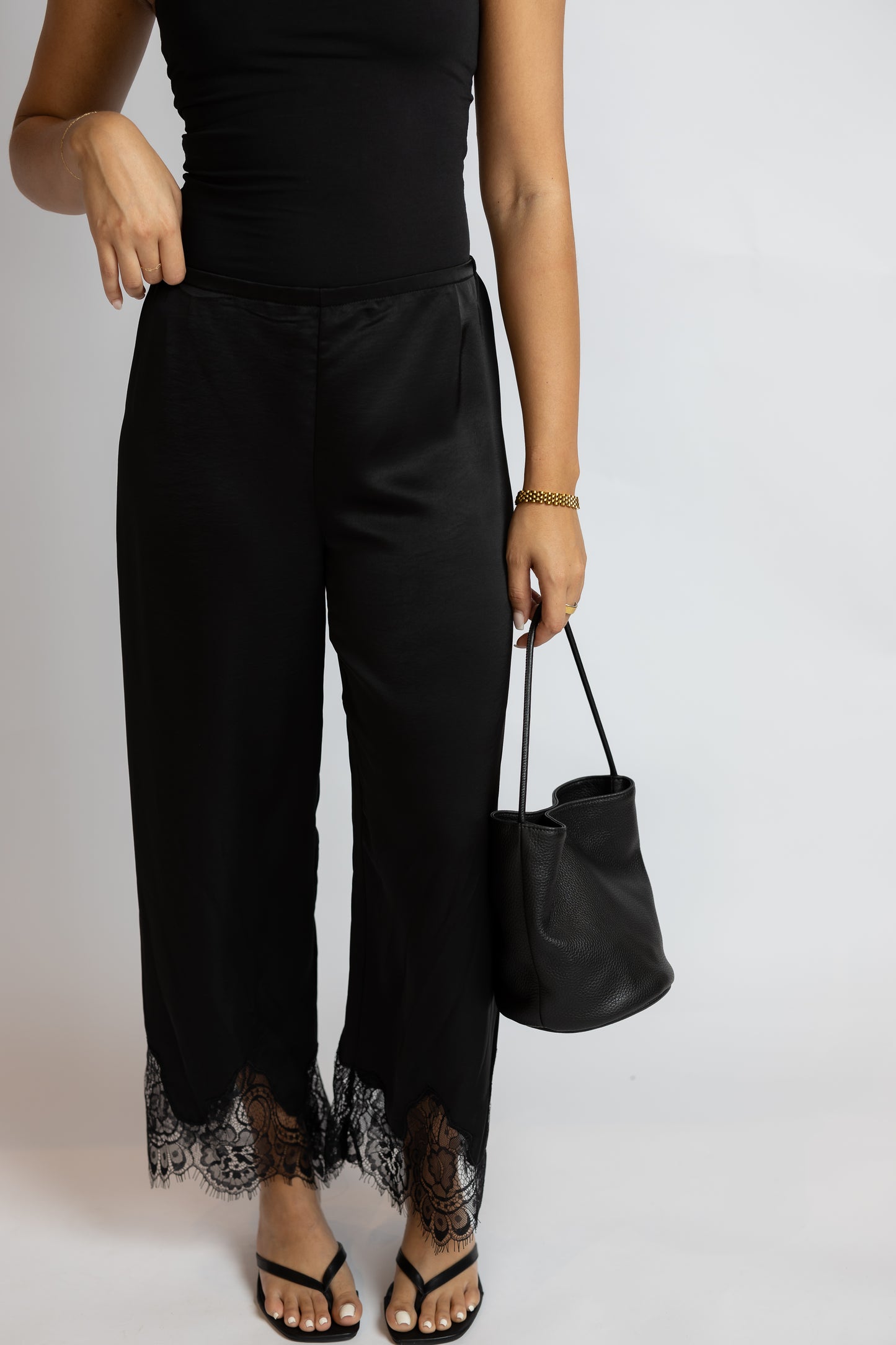 After Hours Lace Trim Pants
