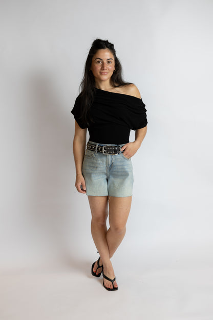 Ava Vintage Raw Hem Denim Shorts
