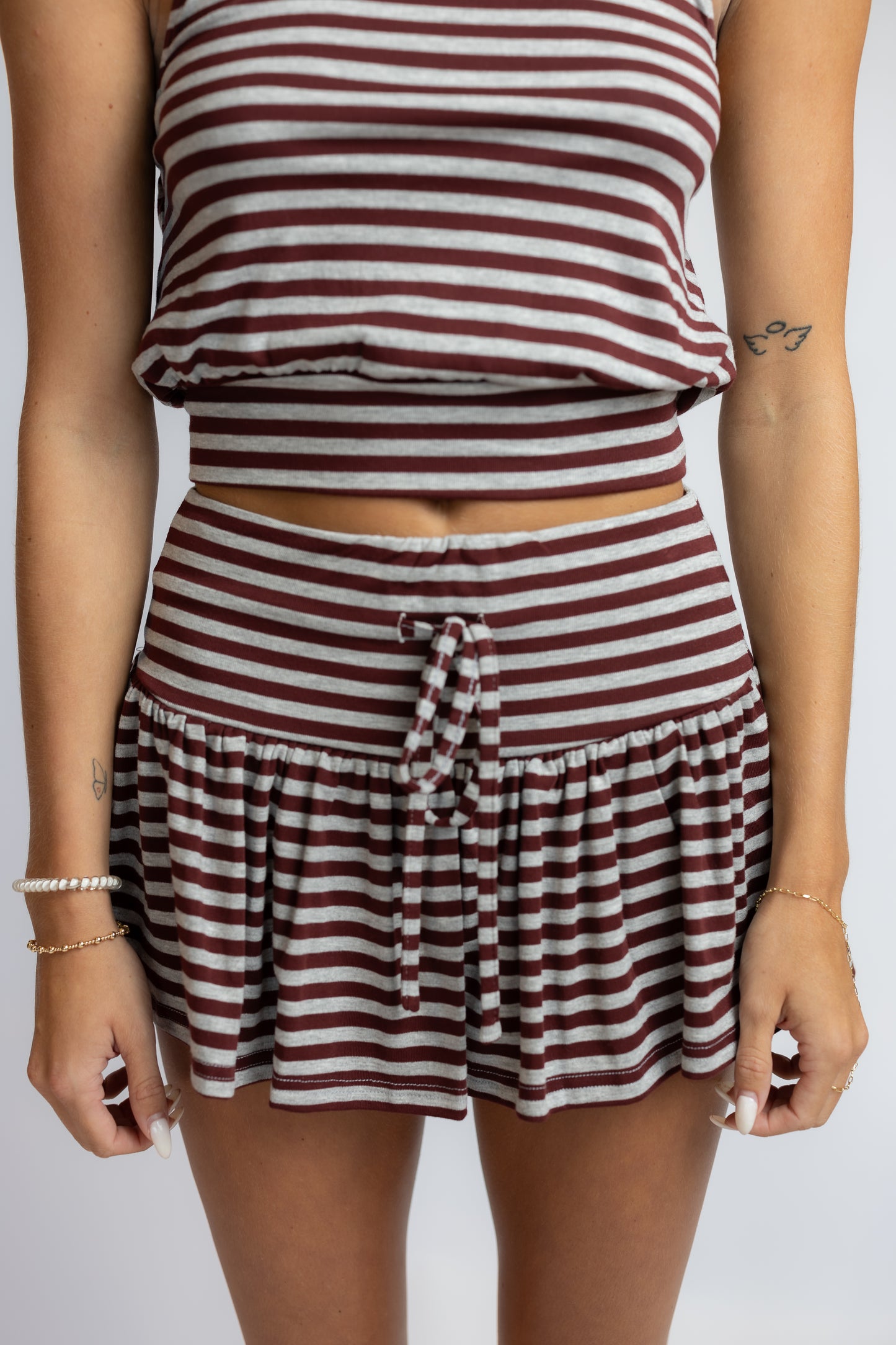 Minibar Striped Mini Skirt Set
