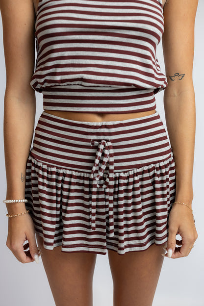 Minibar Striped Mini Skirt Set