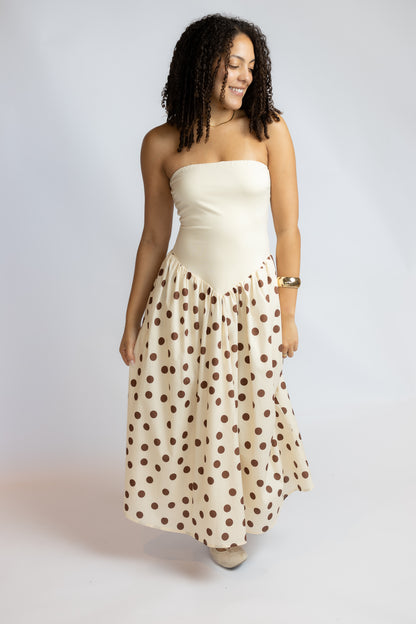 Good Reason Polka Dot Midi Dress