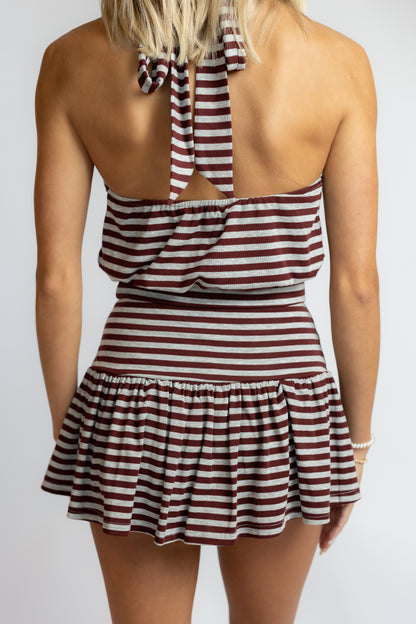 Minibar Striped Mini Skirt Set