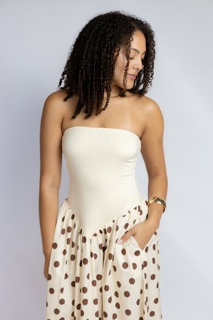 Good Reason Polka Dot Midi Dress