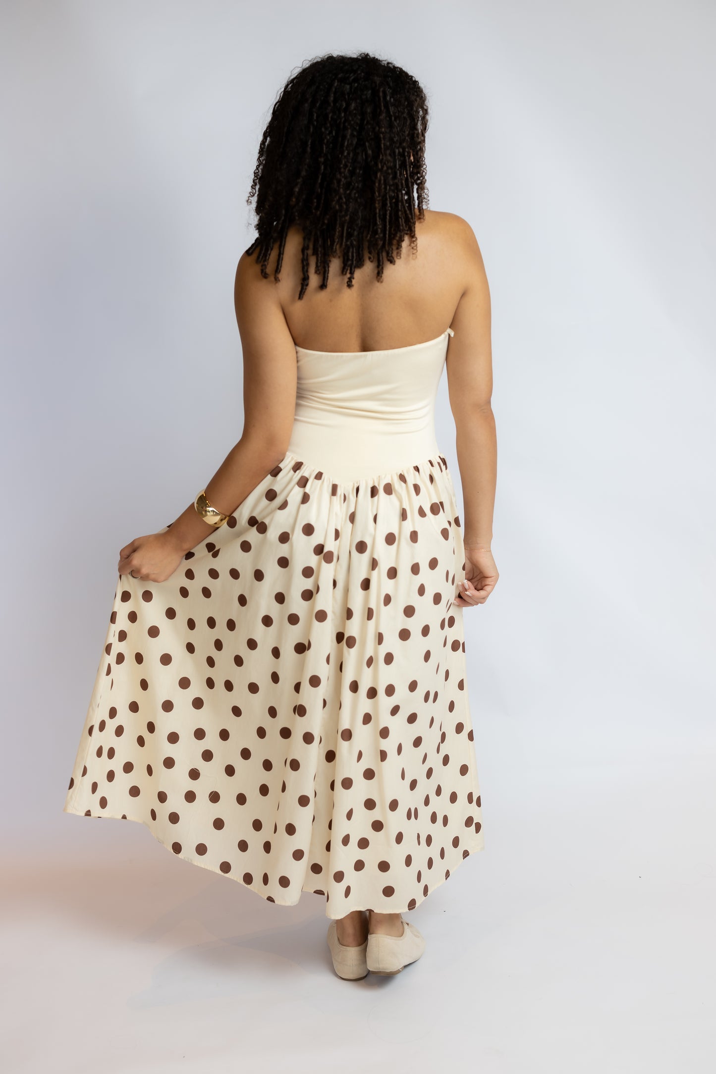 Good Reason Polka Dot Midi Dress