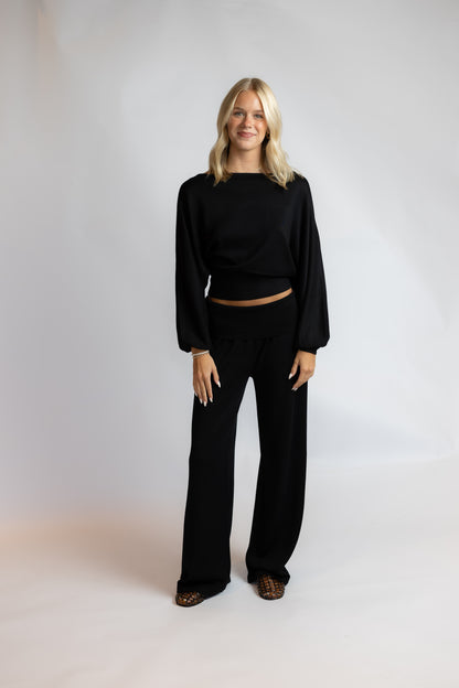 Gina Folded Waist Knit Pants