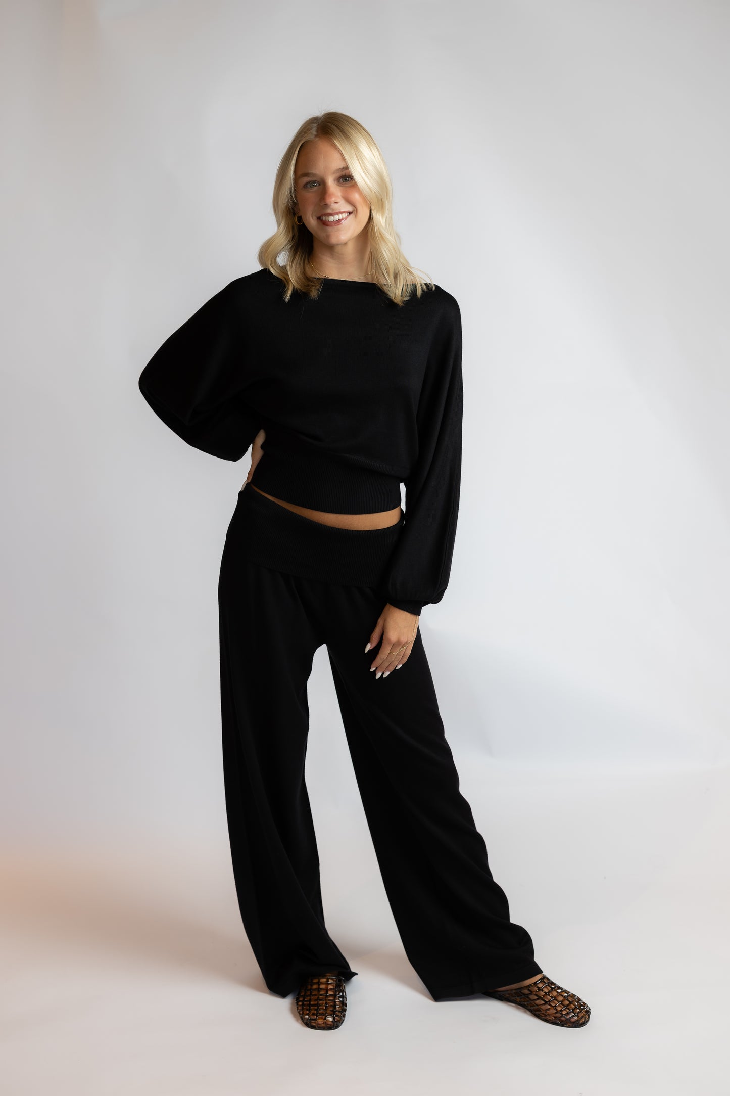Gina Folded Waist Knit Pants