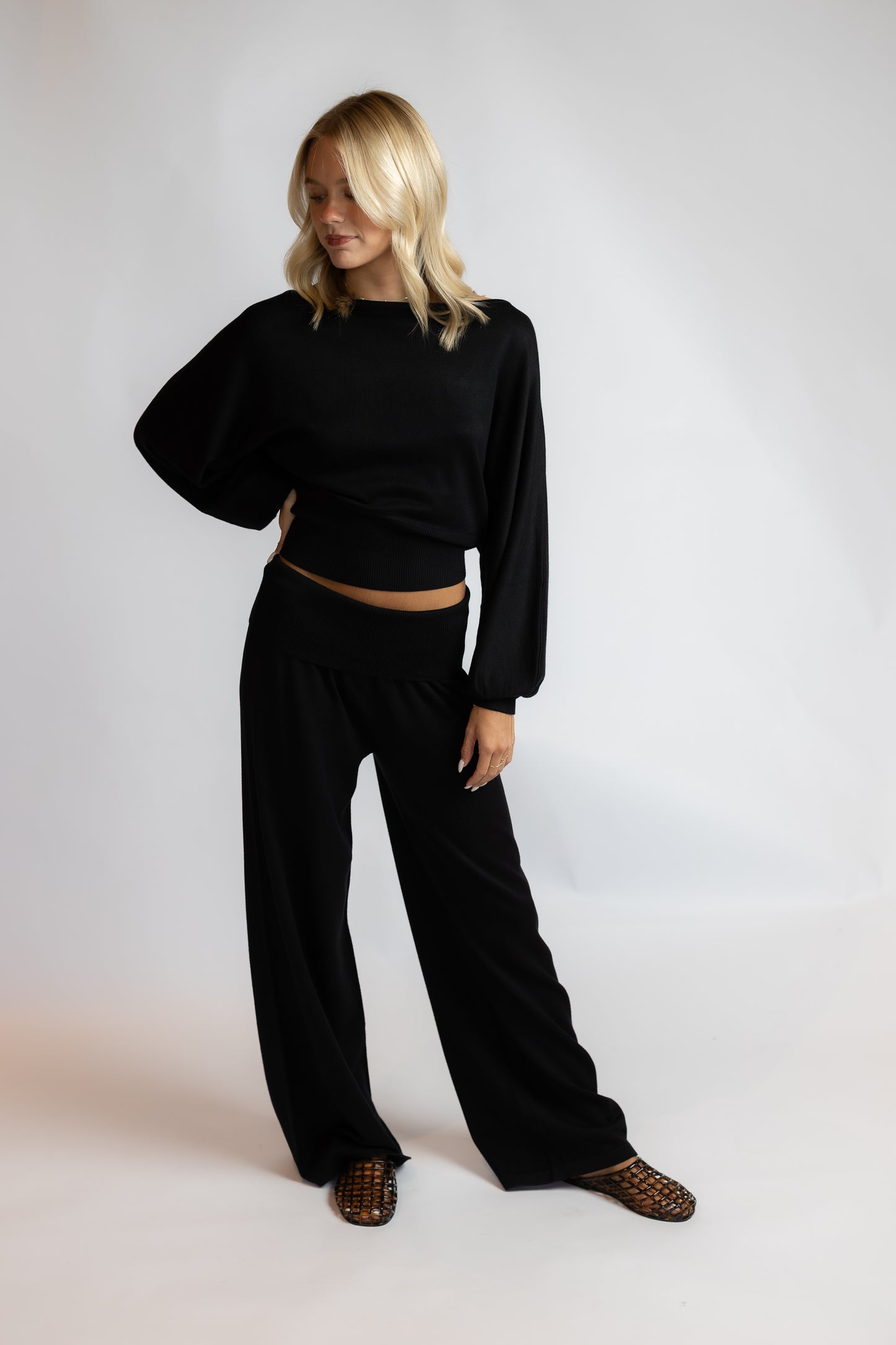Gina Folded Waist Knit Pants