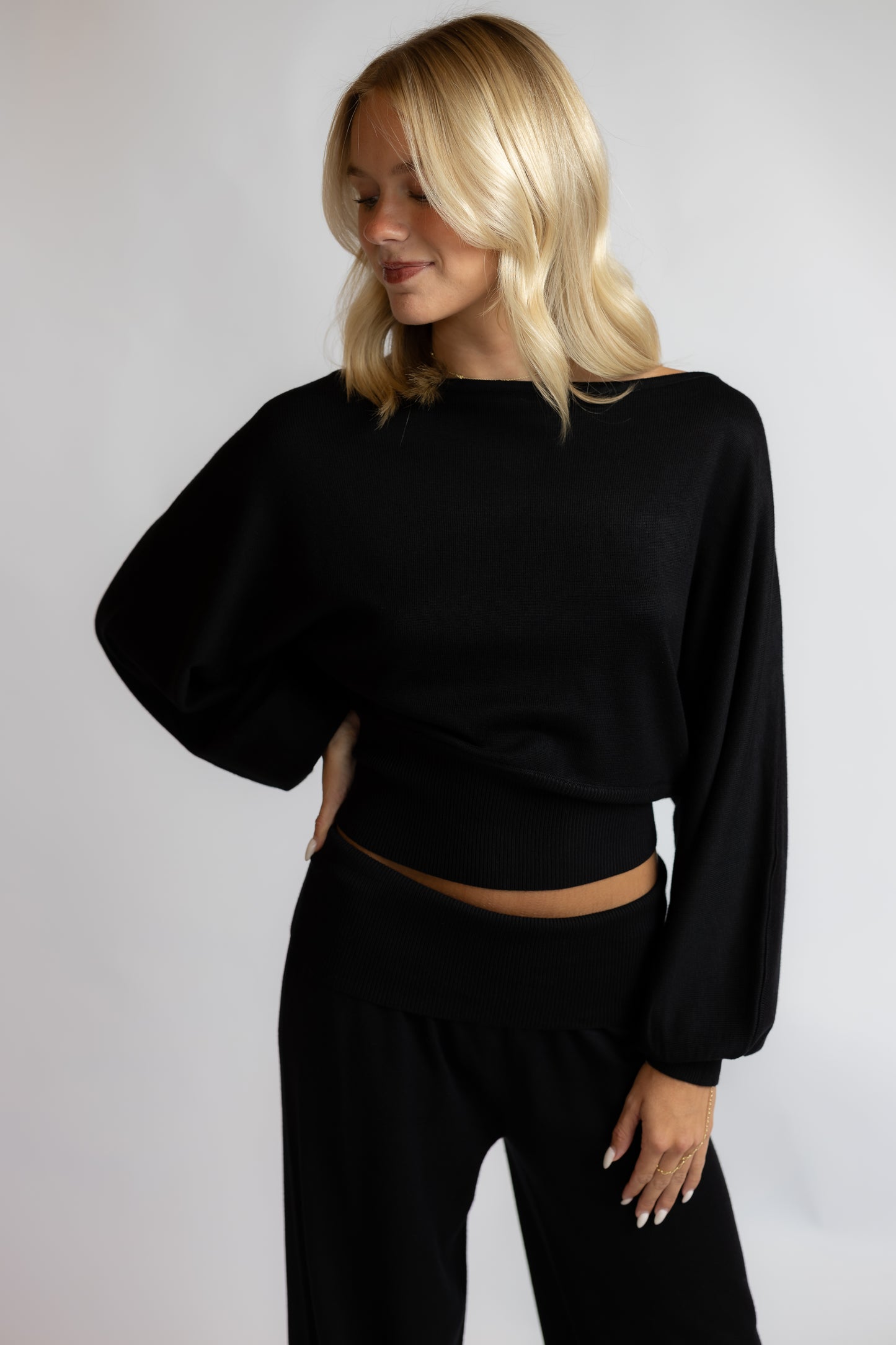 Gina Folded Waist Knit Pants