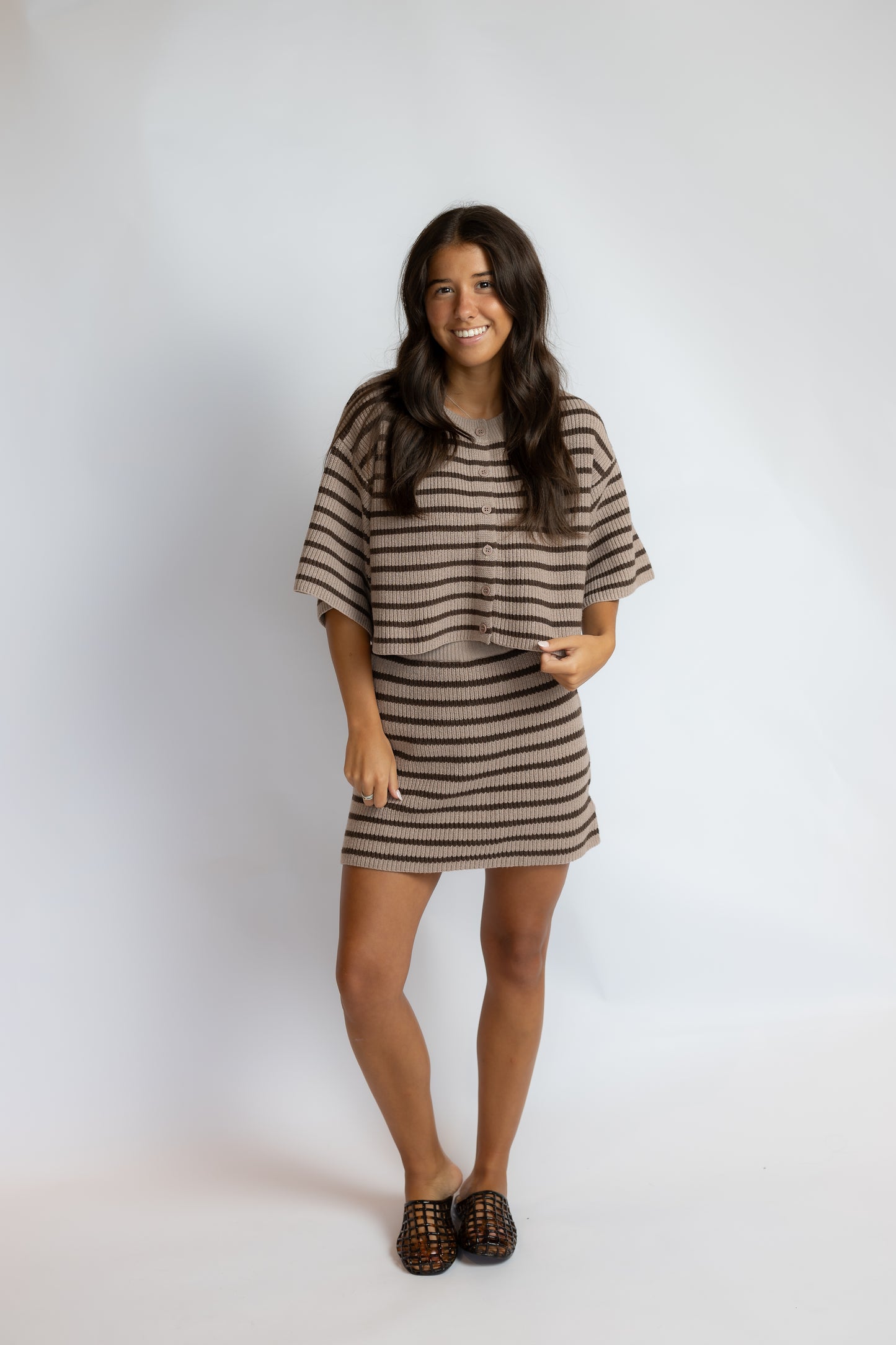 Gracie Striped Sweater Skirt Set