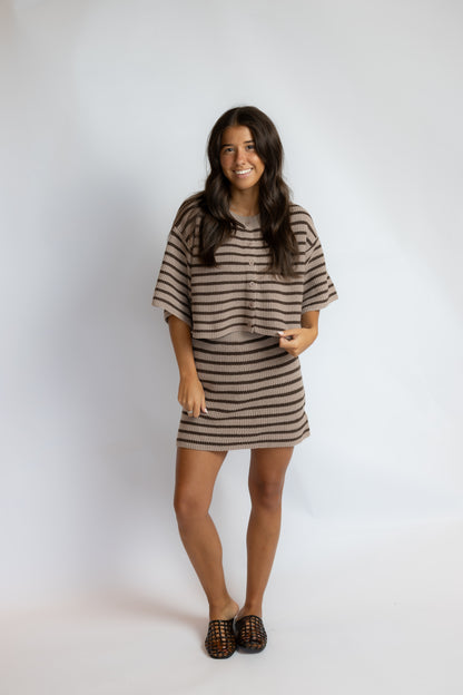 Gracie Striped Sweater Skirt Set
