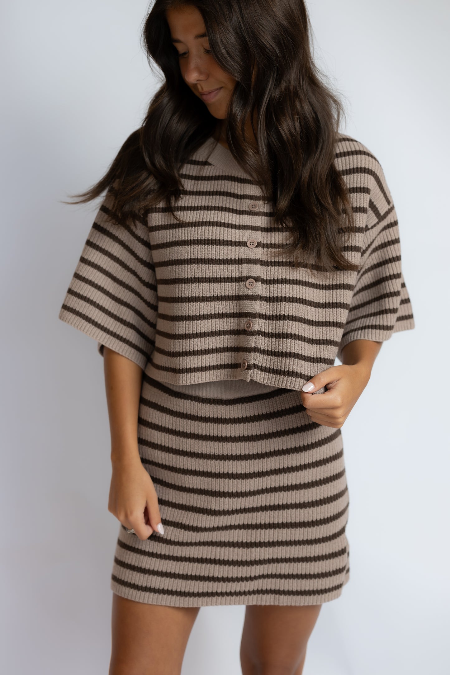 Gracie Striped Sweater Skirt Set
