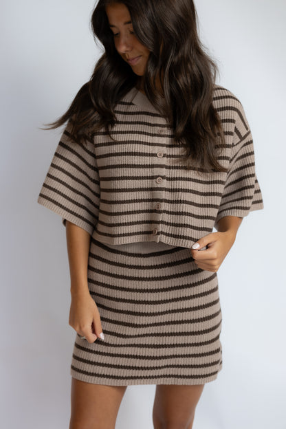 Gracie Striped Sweater Skirt Set